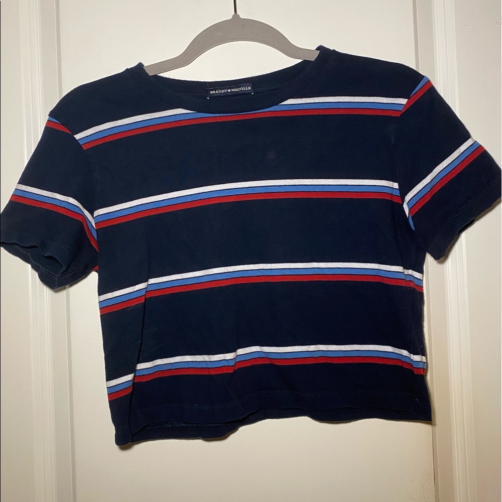 BRANDY MELVILLE STRIPED CROPPED TOP